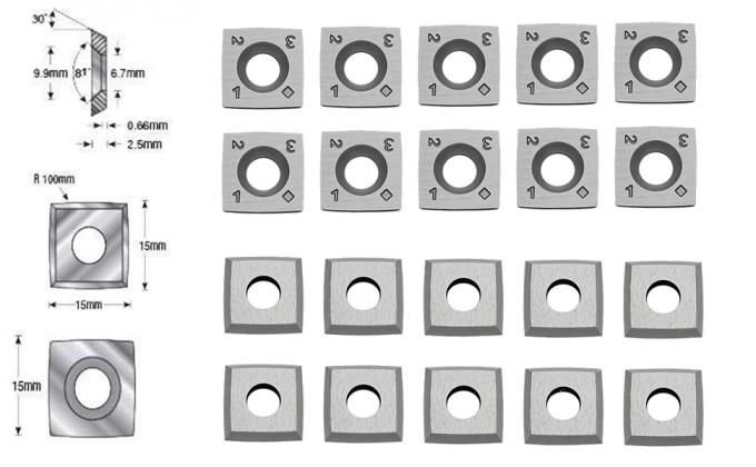 15x15x2.5 ملم R150 إدراجات كربيد سكين لرأس قاطع حلزوني ومخرطة خشب وأداة خراطة الخشب إدراجات كربيد 15 ملم 4" R قابلة للفهرسة لجميع رؤوس قاطع طائرة بيرد شيليكس، بديل لـ بيرد KN400 0
