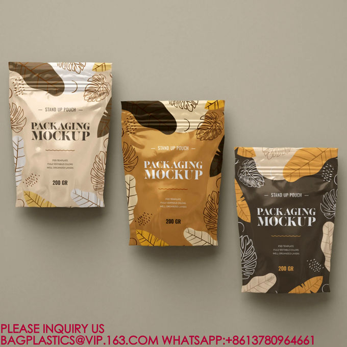 أكياس الغذاء المكرر الاستخدام البيئي كيس الوقوف المكسرات وجبات خفيفة التخزين كيس مغلق التعبئة والغلاف كيس الألومنيوم 1