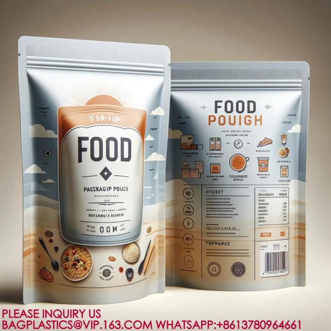 الوقوف الحقيبة التعبئة والتغليف الحيوية الغذاء البسكويت حقيبة وجبات خفيفة الختم سحب قفل كيس مايلر 2