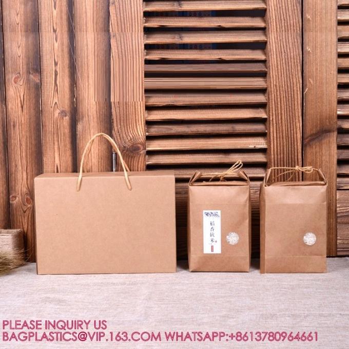 شعار مخصص 1kg 5kg دقيق القمح الأرز ورق الكرافت أكياس التعبئة البلاستيكية للتعبئة 4