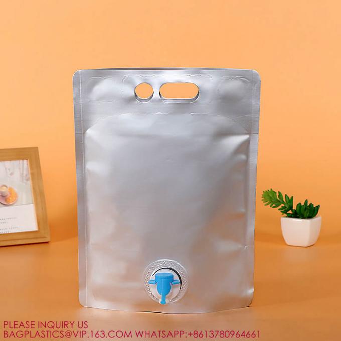 كيس BIB في صندوق مُوزع النبيذ كيس سائل في صندوق Tap Wine Packaging Stand Up Spout Pouch 0