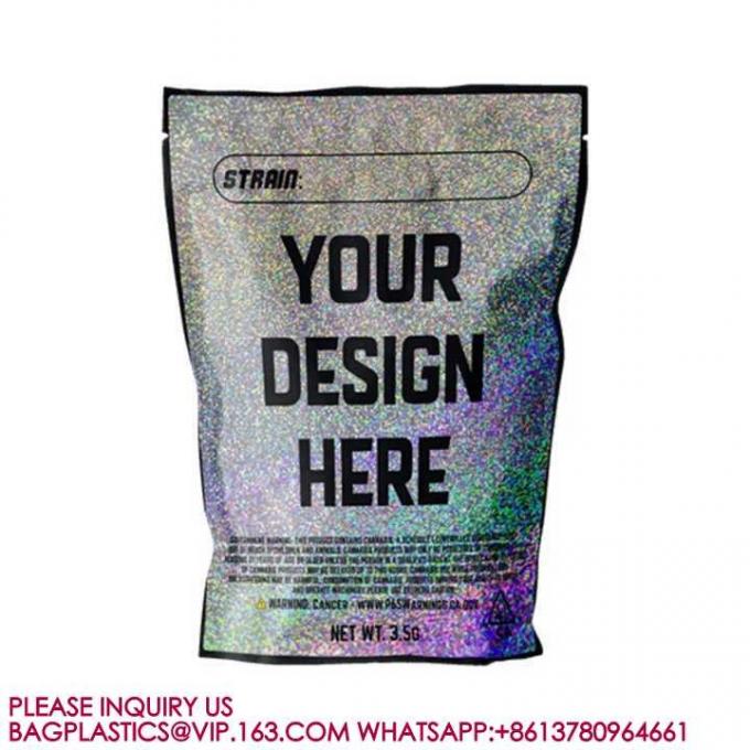 حقيبة مجوهرات محجوزة معدنية قابلة لإعادة الإغلاق Mylar Ziplock أسود 0
