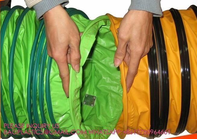 التهوية المساحات المحدودة المحدودة إمدادات الهواء 200mm 5m مقاوم للحريق PVC قناة الهواء المرنة 6
